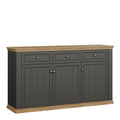 Pontypool 3 Drawer & 3 Door Sideboard in Grey and Mauvella Oak