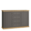 Pontypool 4 Drawer & 2-Door Sideboard in Grey and Mauvella Oak
