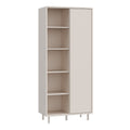 Playly Tall Storage Cabinet with Door/Open Shelving in Sand