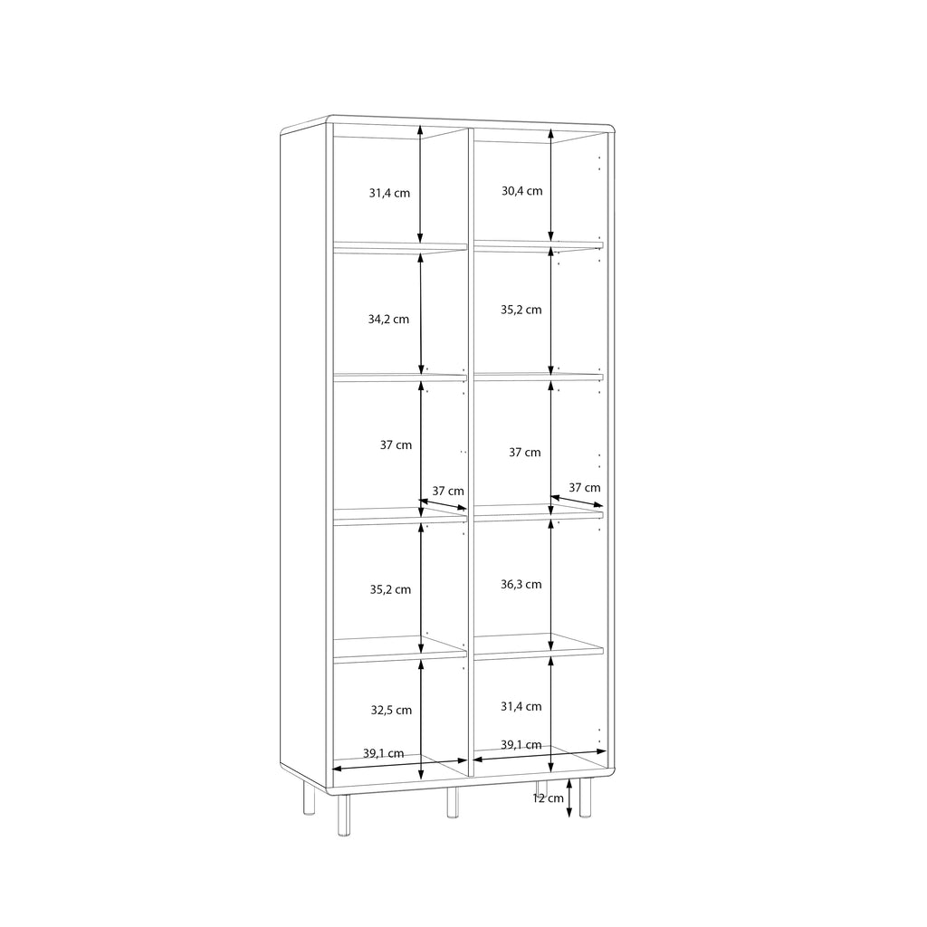 Playly Tall Storage Cabinet with Door/Open Shelving in Sand