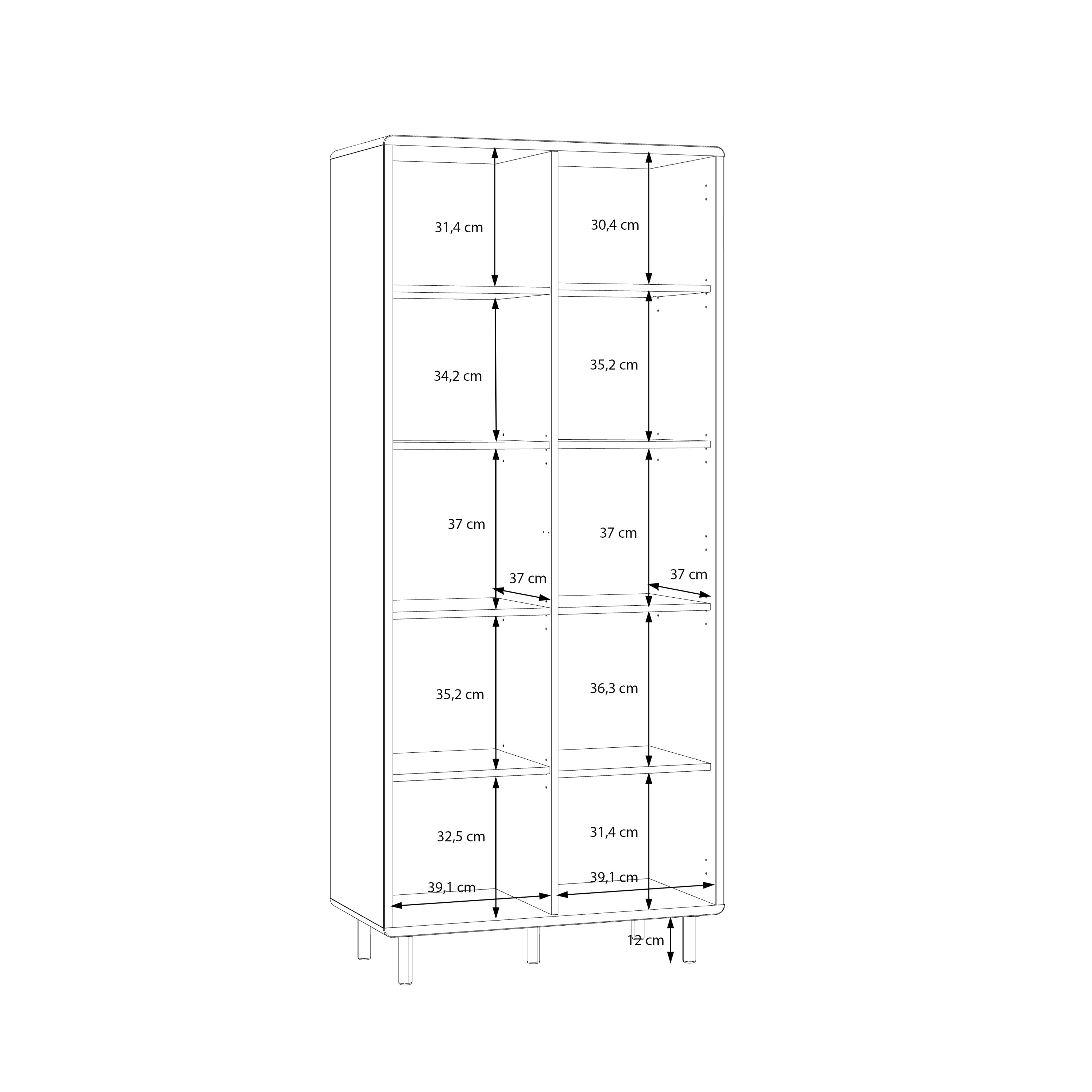 Playly Tall Storage Cabinet with Door/Open Shelving in Sand
