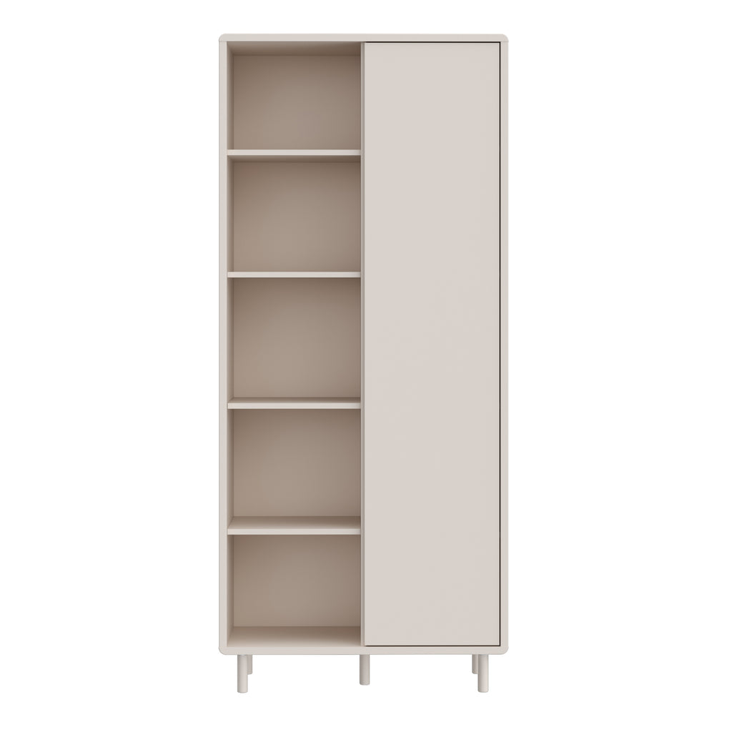 Playly Tall Storage Cabinet with Door/Open Shelving in Sand
