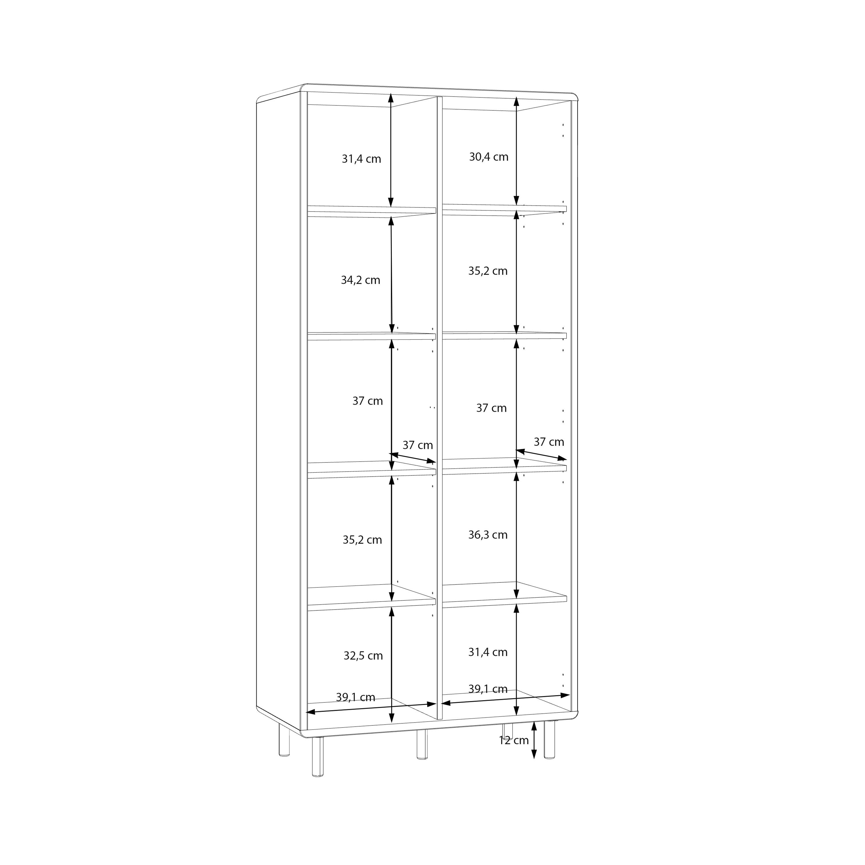 Playly Tall Storage Cabinet with Door and Concealed Open Shelving in Sand