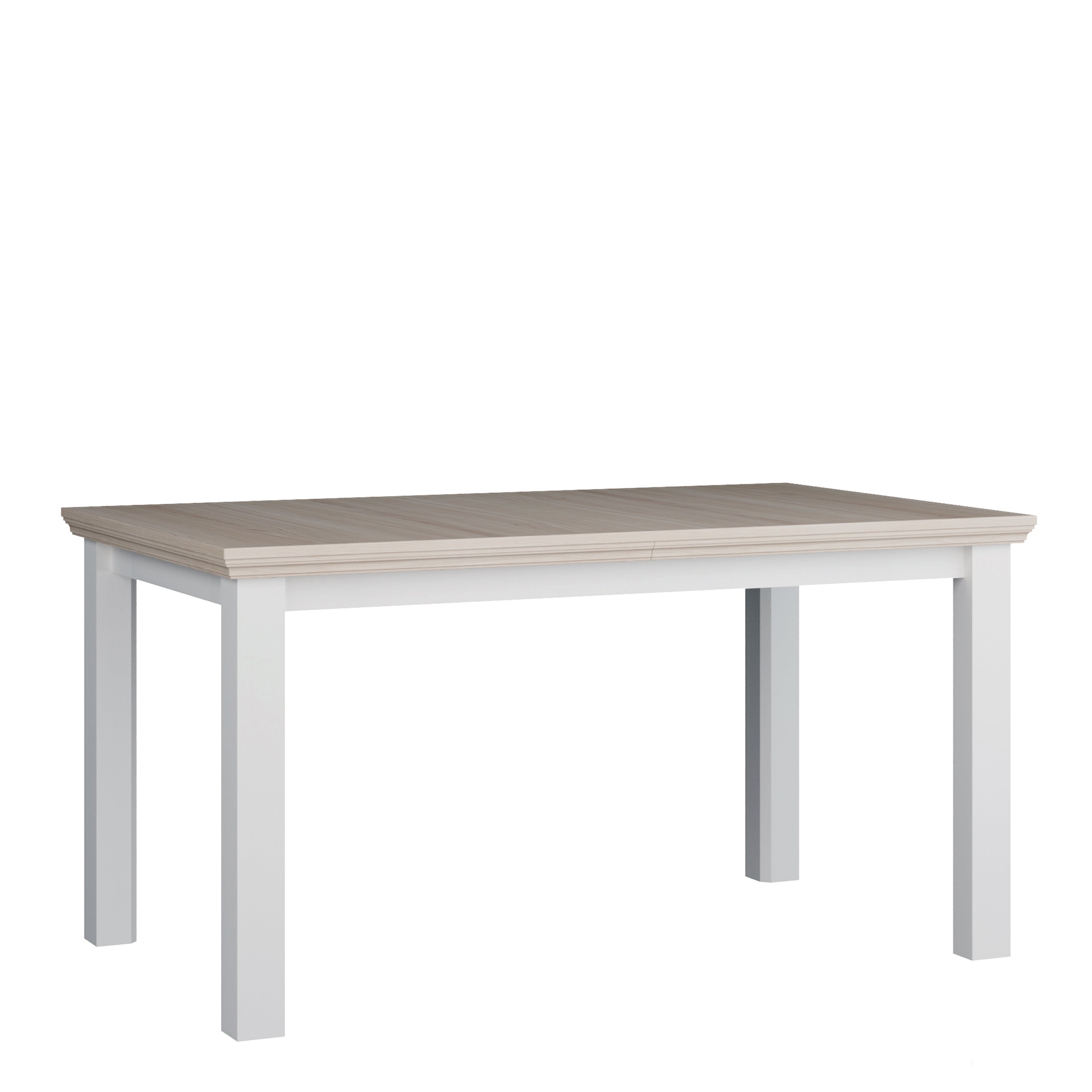 Pontypool Rectangular Dining Table 150x90cm in White and Riva Oak