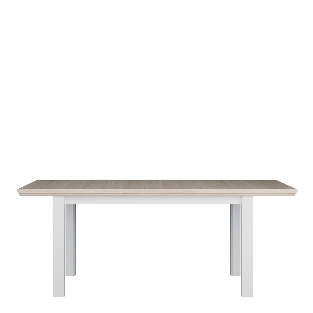 Pontypool Rectangular Dining Table 150x90cm in White and Riva Oak
