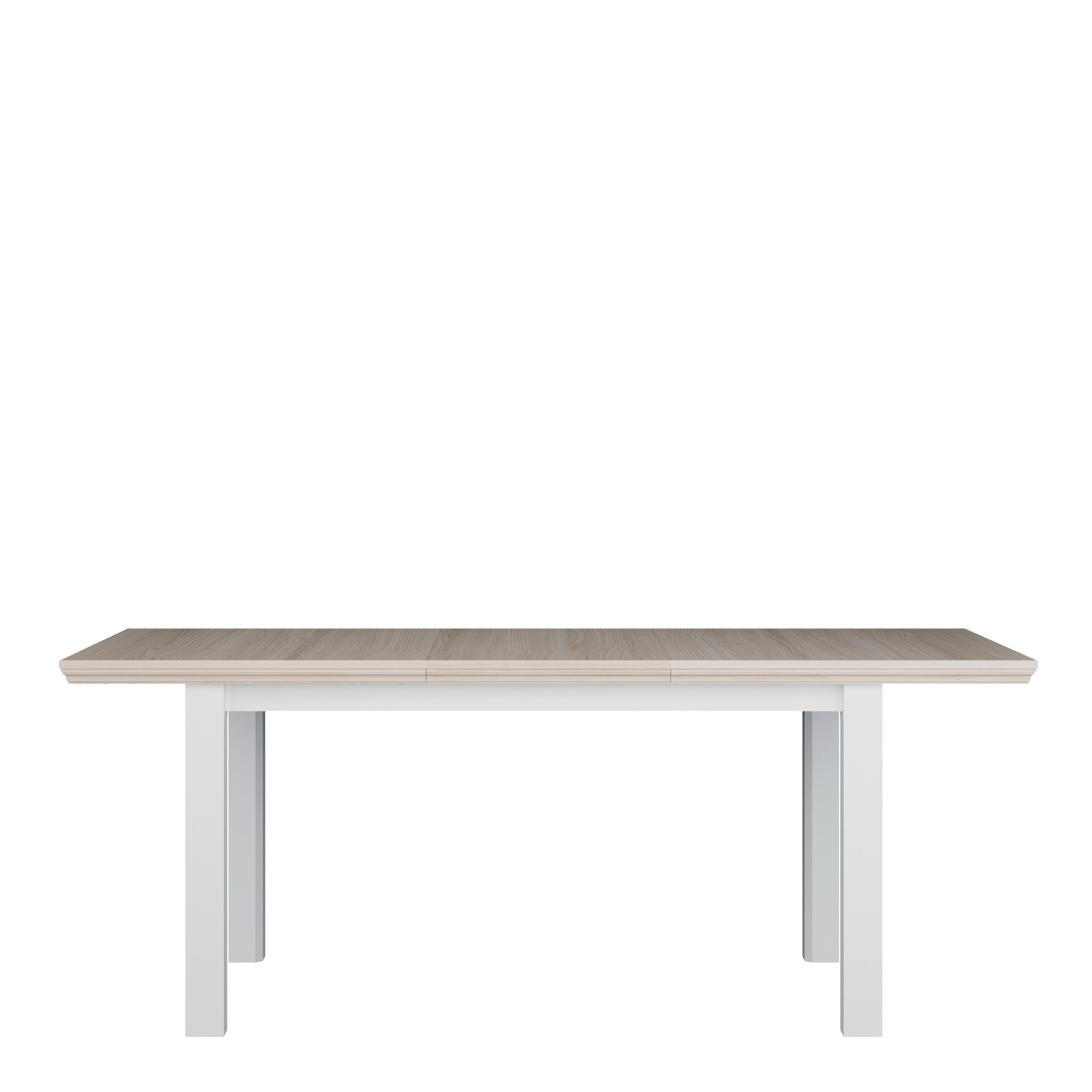 Pontypool Rectangular Dining Table 150x90cm in White and Riva Oak