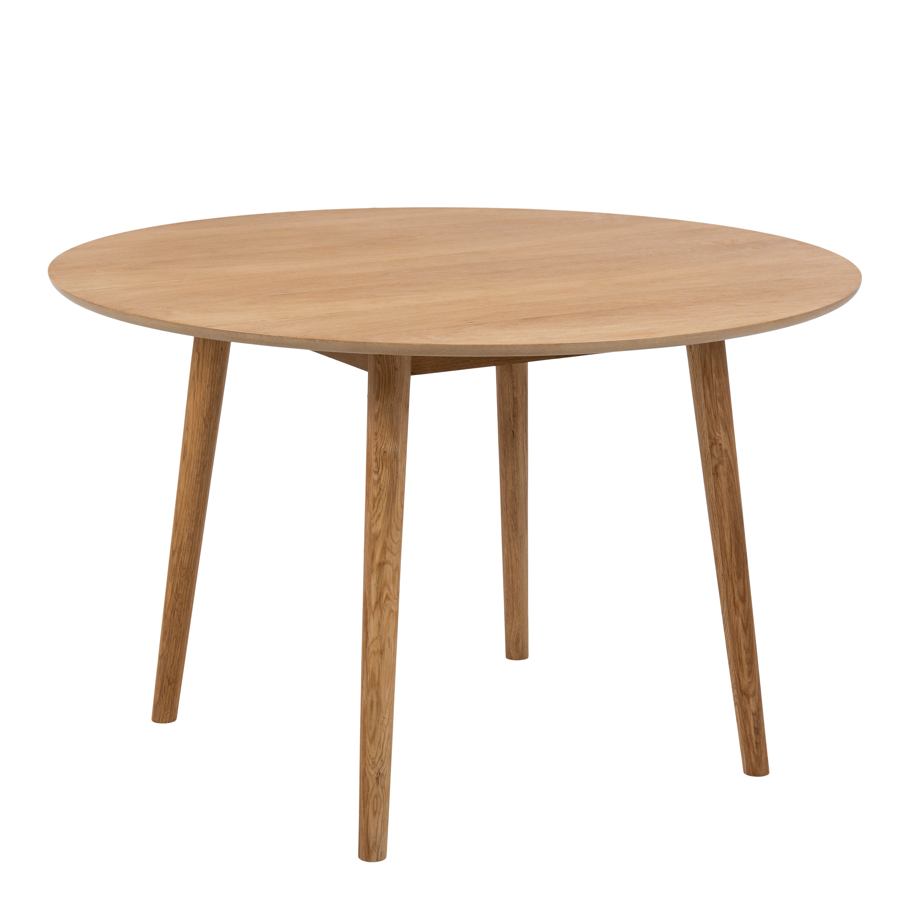 Nagano Round Dining Table in Oak 120cm includes 4 Ida Dining Chairs in Oak