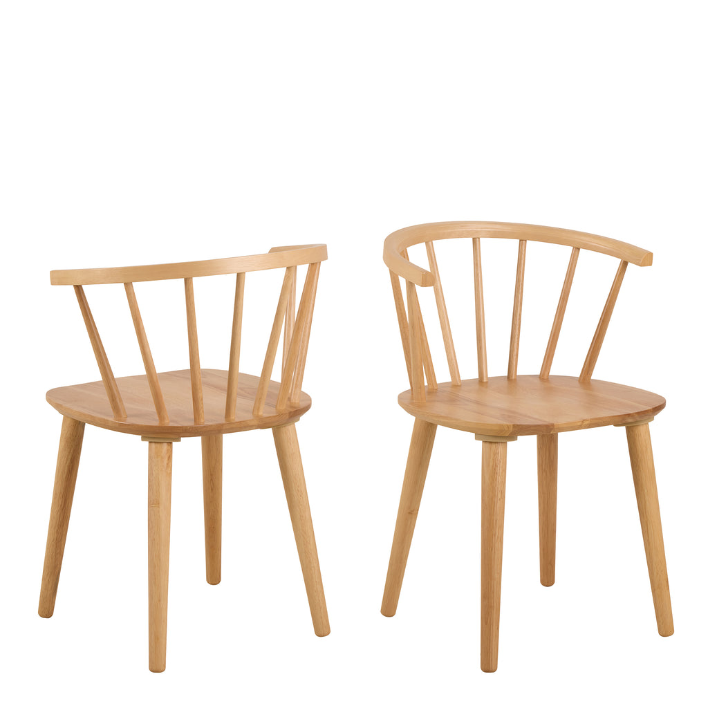 Nagano Round Dining Table in Oak 120cm includes 4 Ida Dining Chairs in Oak
