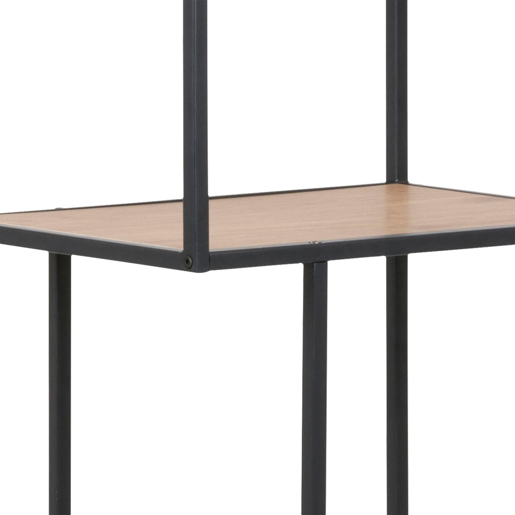 Seaford Wide Grey Steel Bookcase With 4 Grey Melamine Shelves