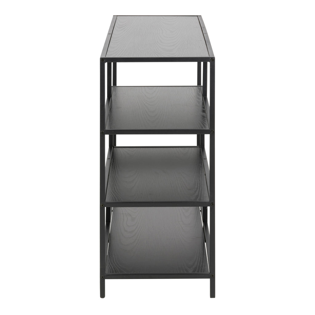 Seaford Wide Grey Steel Bookcase With 4 Grey Melamine Shelves