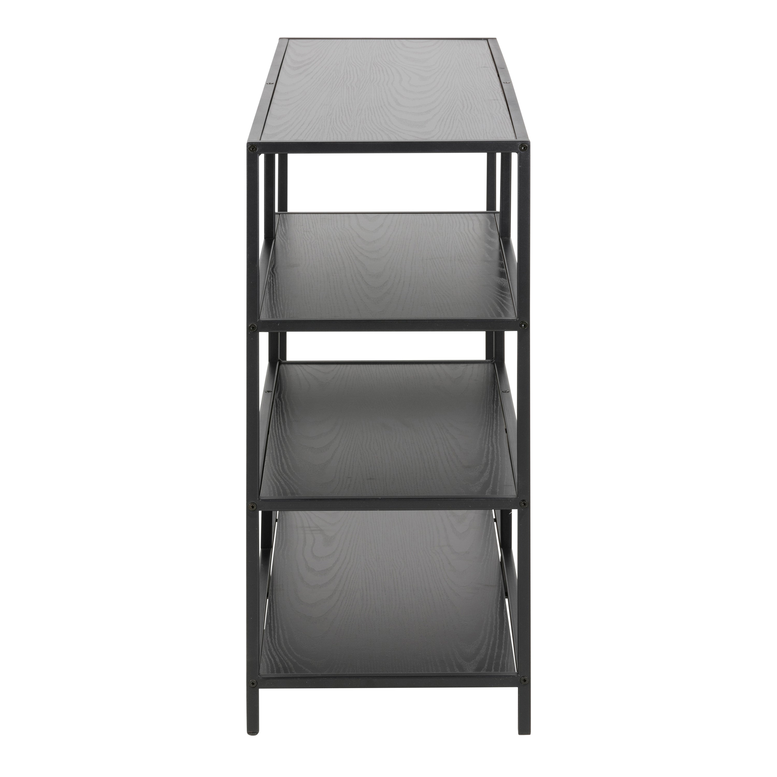 Seaford Wide Grey Steel Bookcase With 4 Grey Melamine Shelves