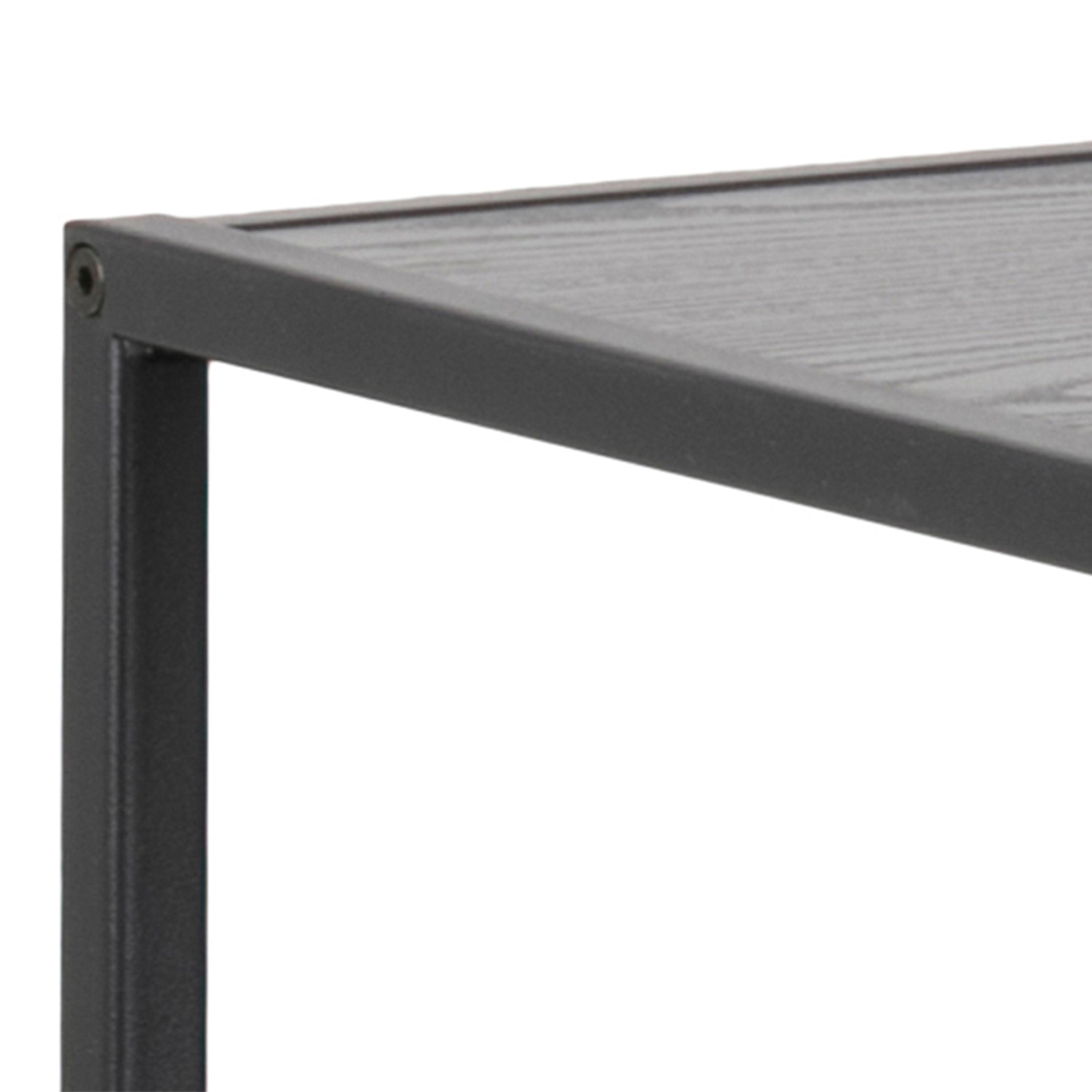 Seaford Wide Grey Steel Bookcase With 4 Grey Melamine Shelves