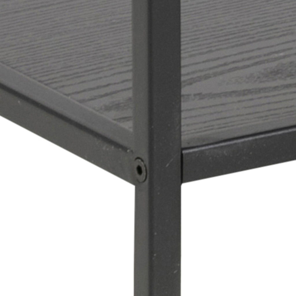 Seaford Wide Grey Steel Bookcase With 4 Grey Melamine Shelves