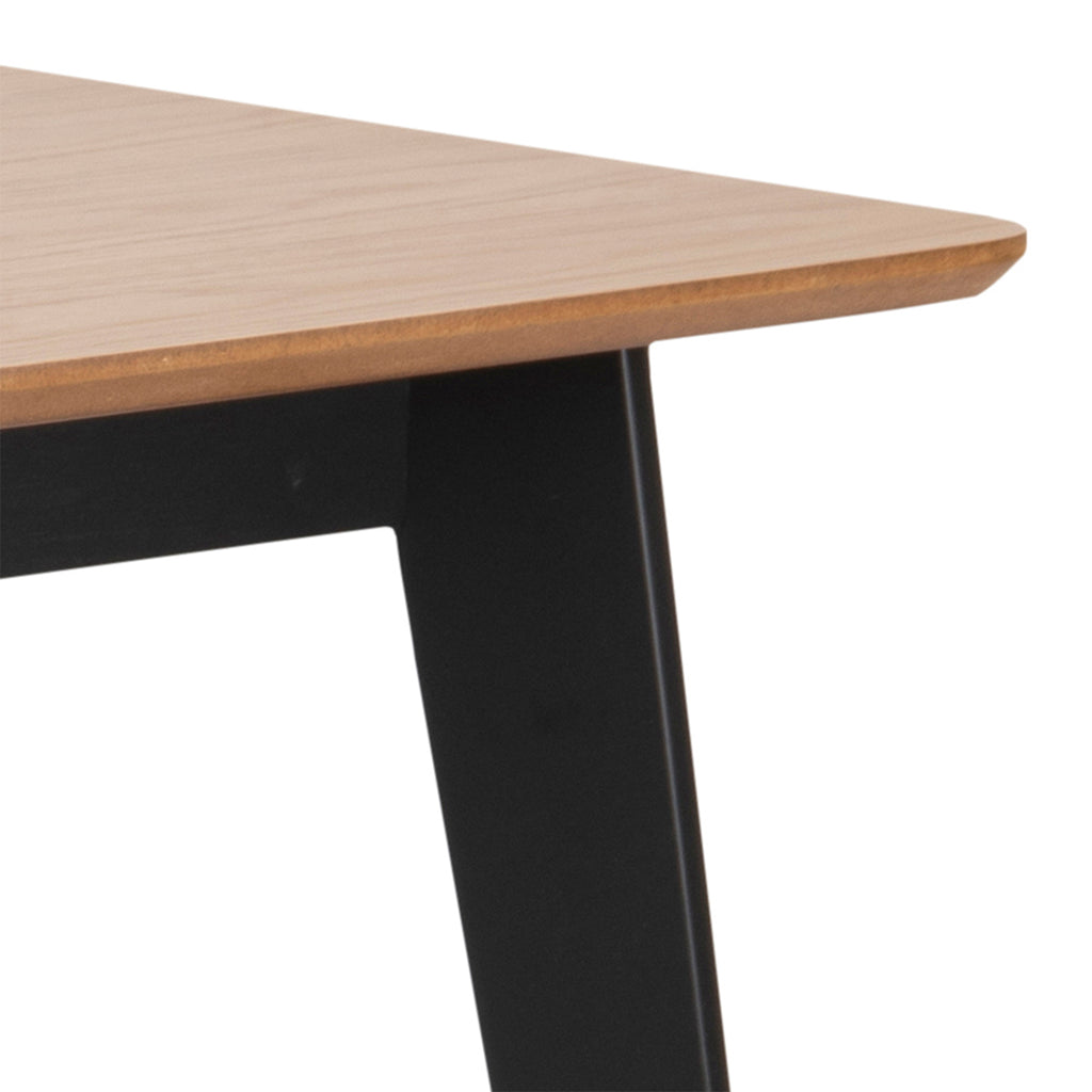 Roxby Dining Table in Oak & Black 120x80cm