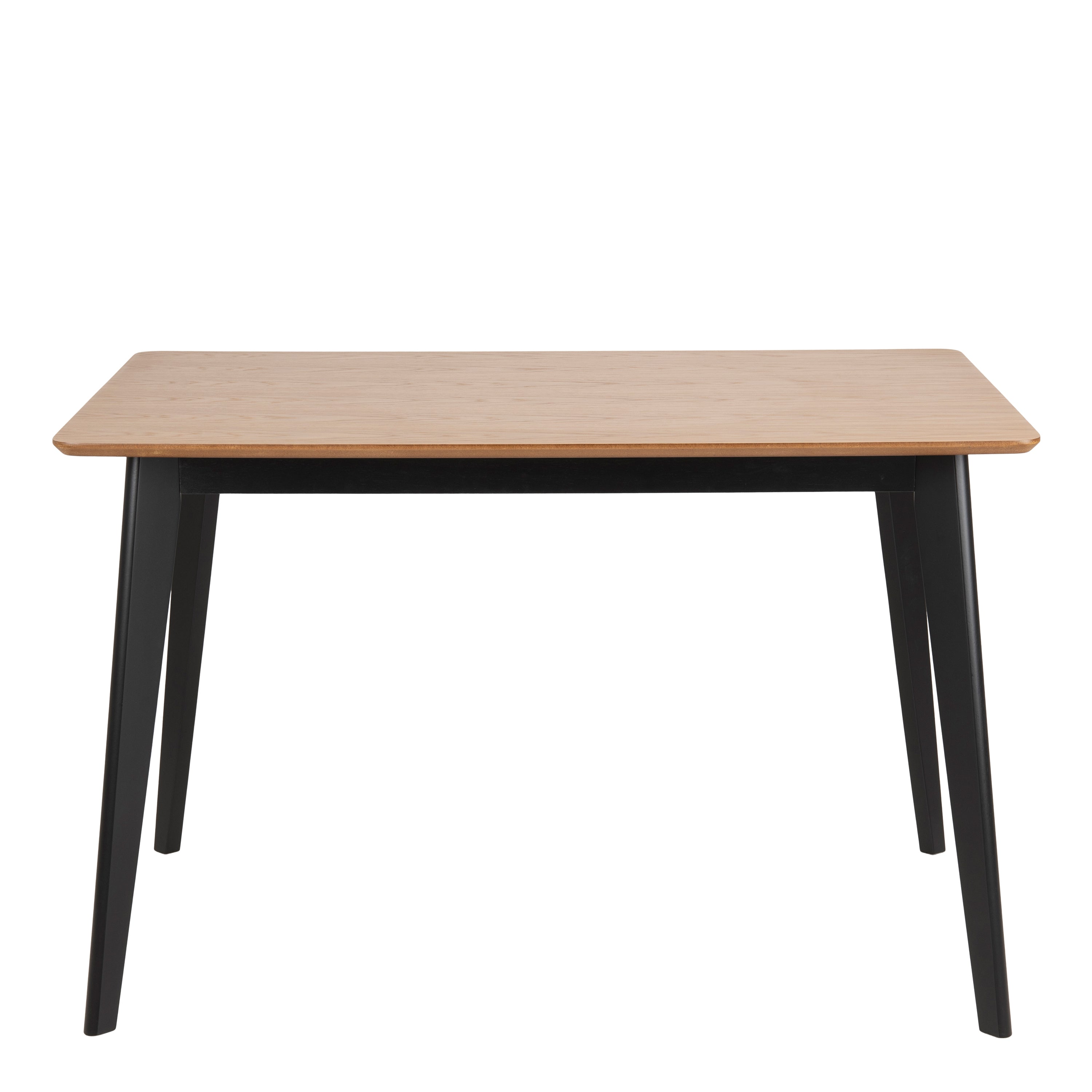 Roxby Dining Table in Oak & Black 120x80cm includes 4 Roxby Dining Chairs in Black and Oak