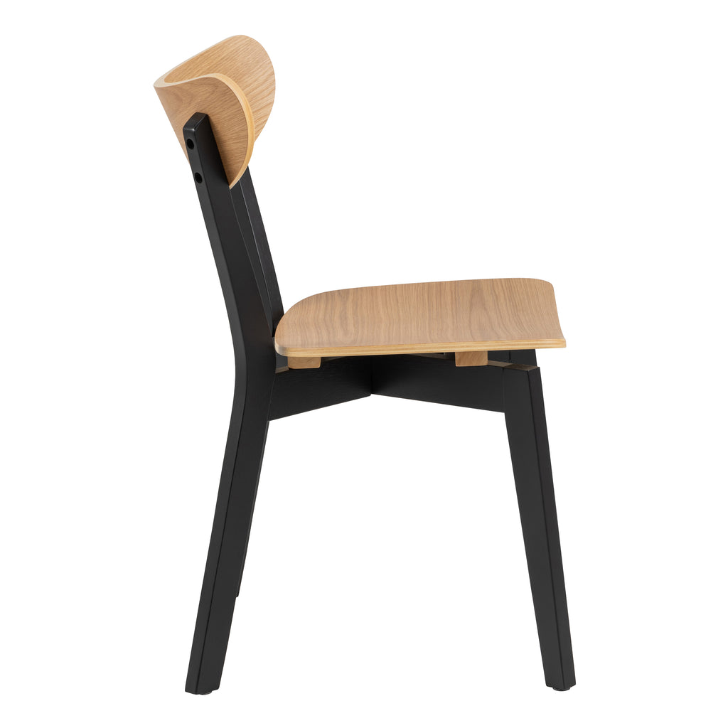 Roxby Dining Table in Oak & Black 120x80cm includes 4 Roxby Dining Chairs in Black and Oak