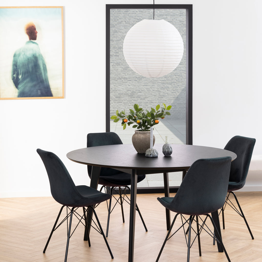 Roxby Round Dining Table in Black 140cm