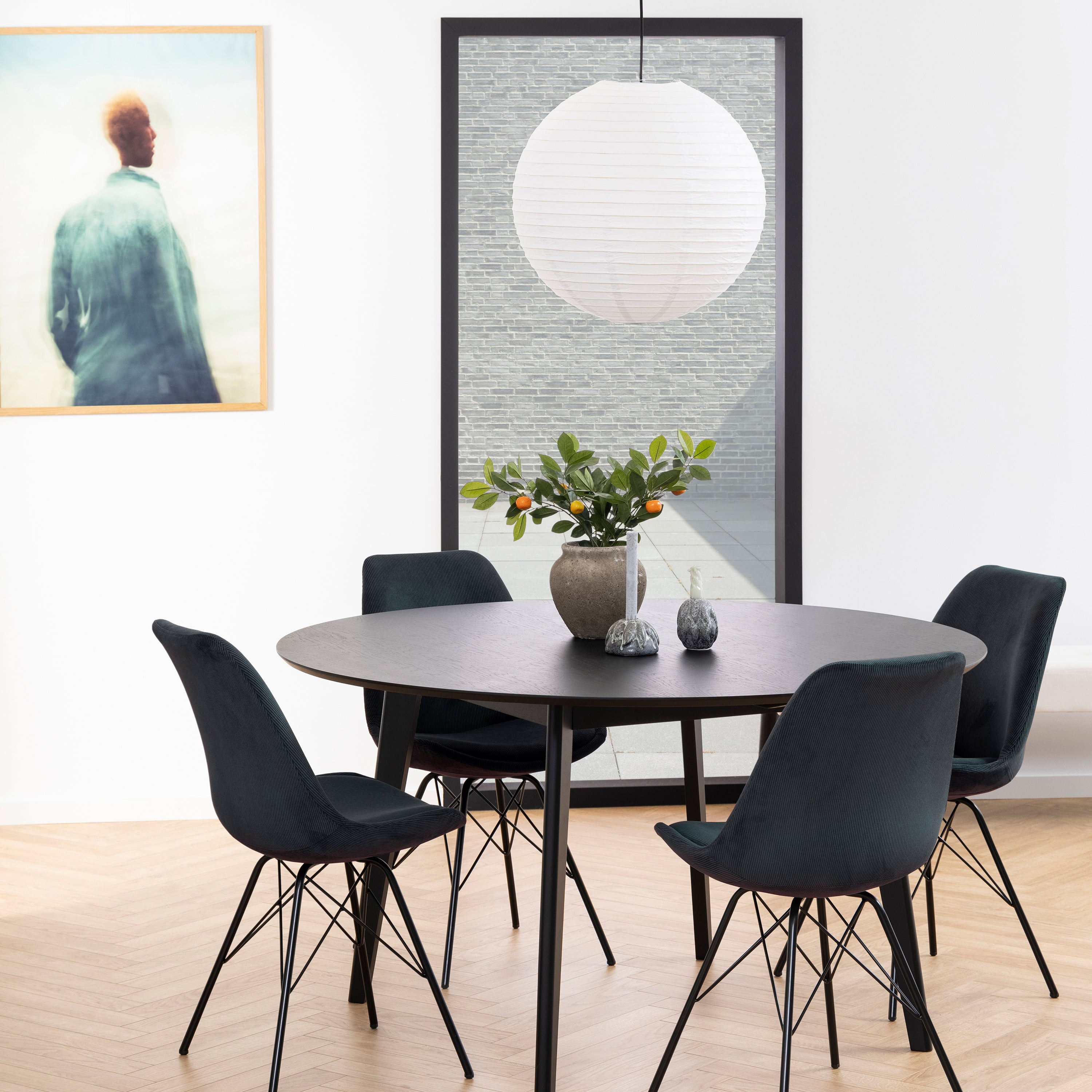 Roxby Round Dining Table in Black 140cm