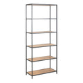 Seaford Wide Grey Steel Bookcase With 4 Grey Melamine Shelves