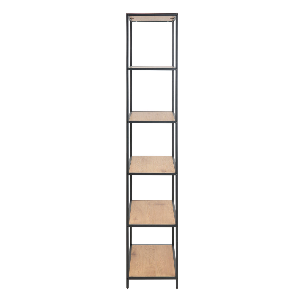 Seaford Wide Grey Steel Bookcase With 4 Grey Melamine Shelves
