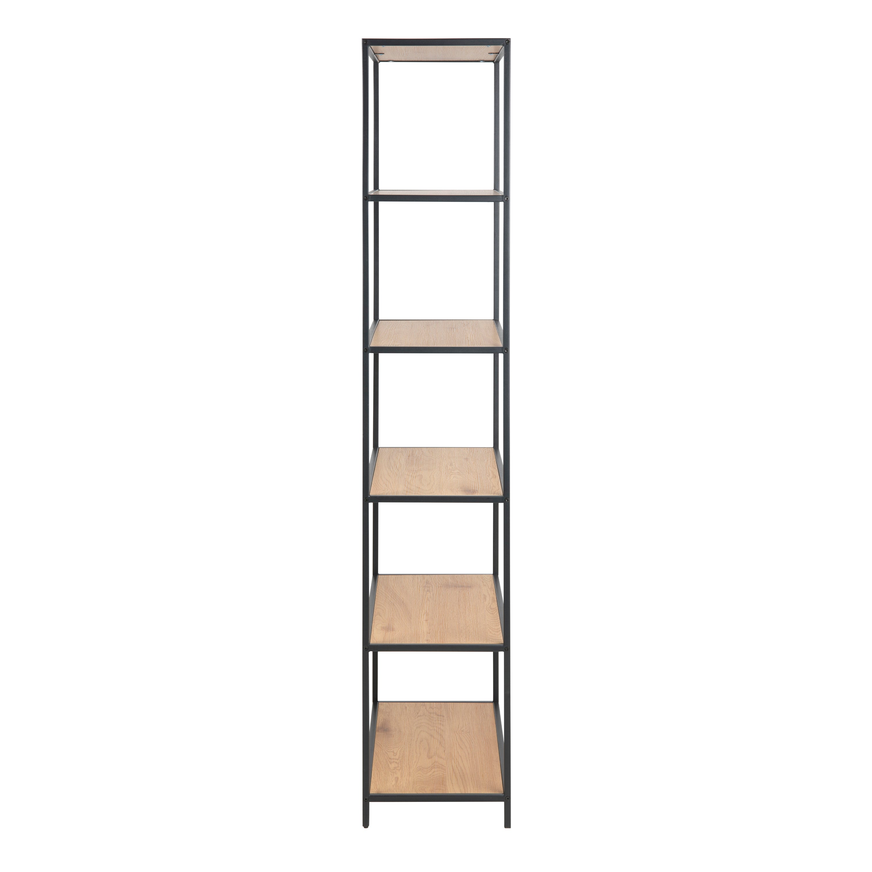 Seaford Wide Grey Steel Bookcase With 4 Grey Melamine Shelves
