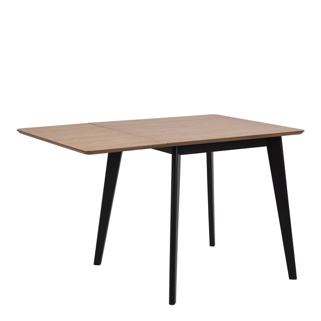 Roxby Extending Dining Table 120x80cm in Oak & Black