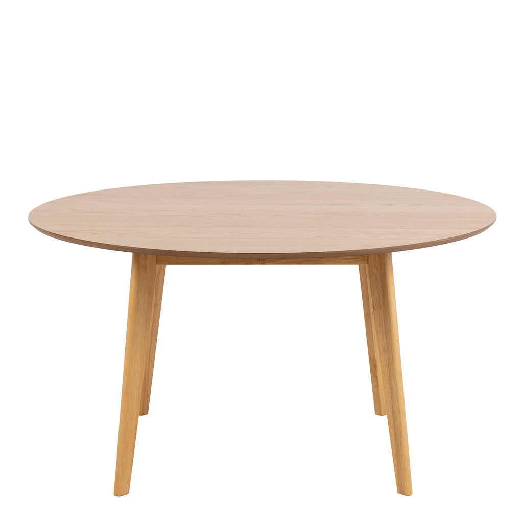 Roxby Round Dining Table in Oak 140cm includes 4 Roxby Dining Chairs in Oak