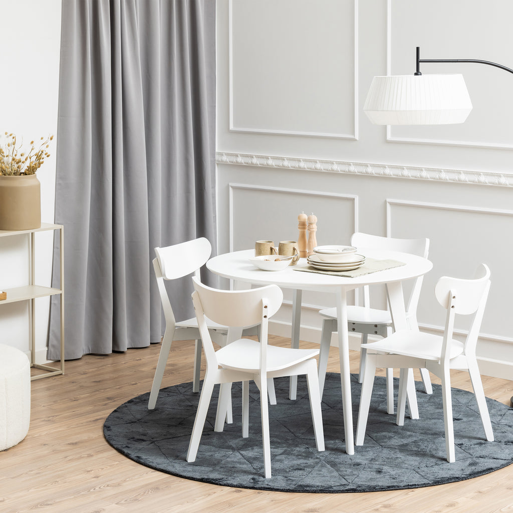 Roxby Round Dining Table in White 105cm
