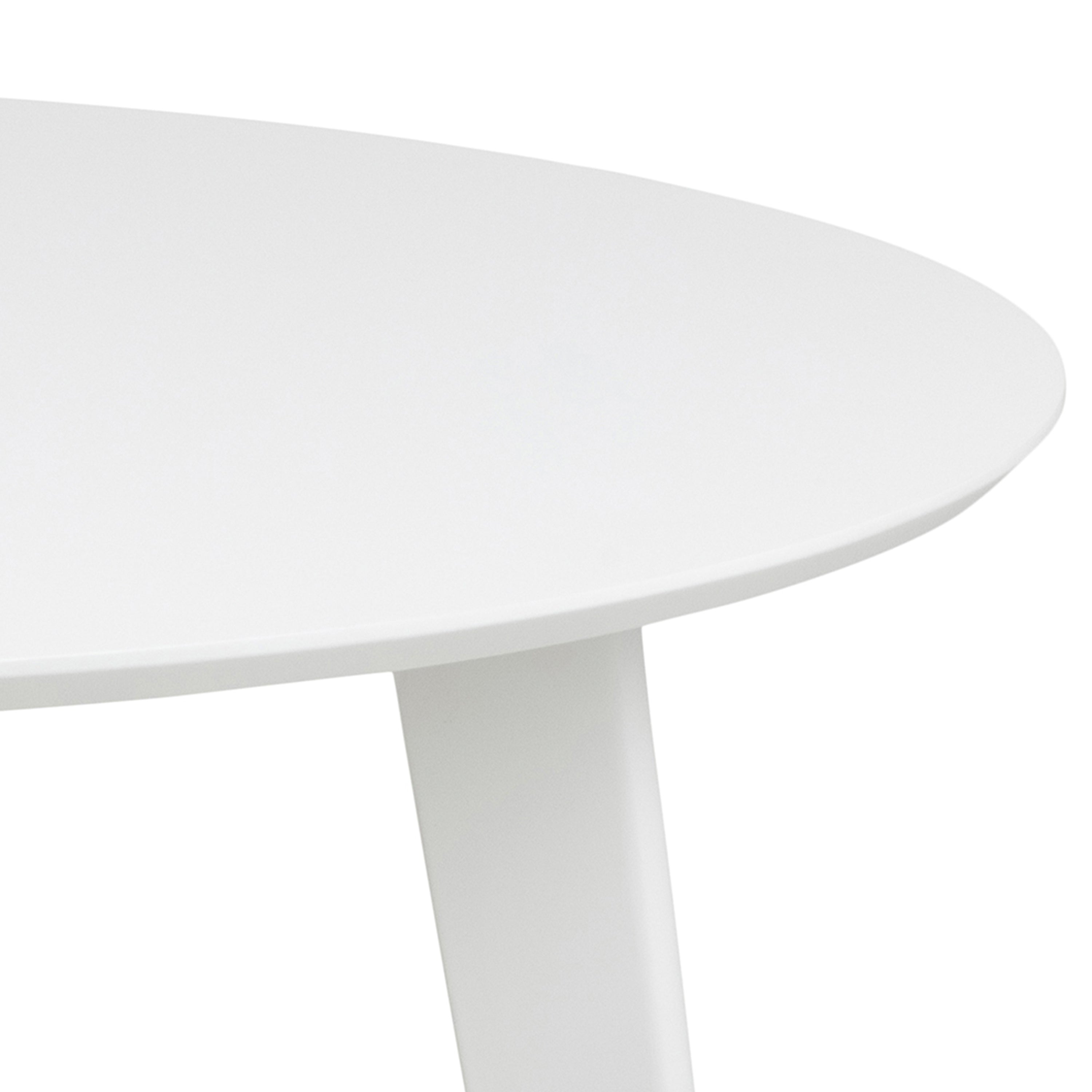 Roxby Round Dining Table in White 105cm