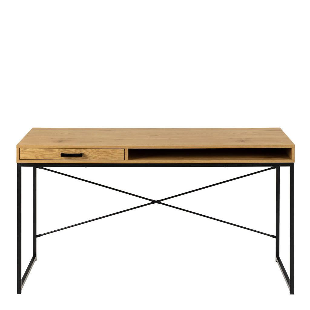 Seaford Wide Grey Steel Bookcase With 4 Grey Melamine Shelves