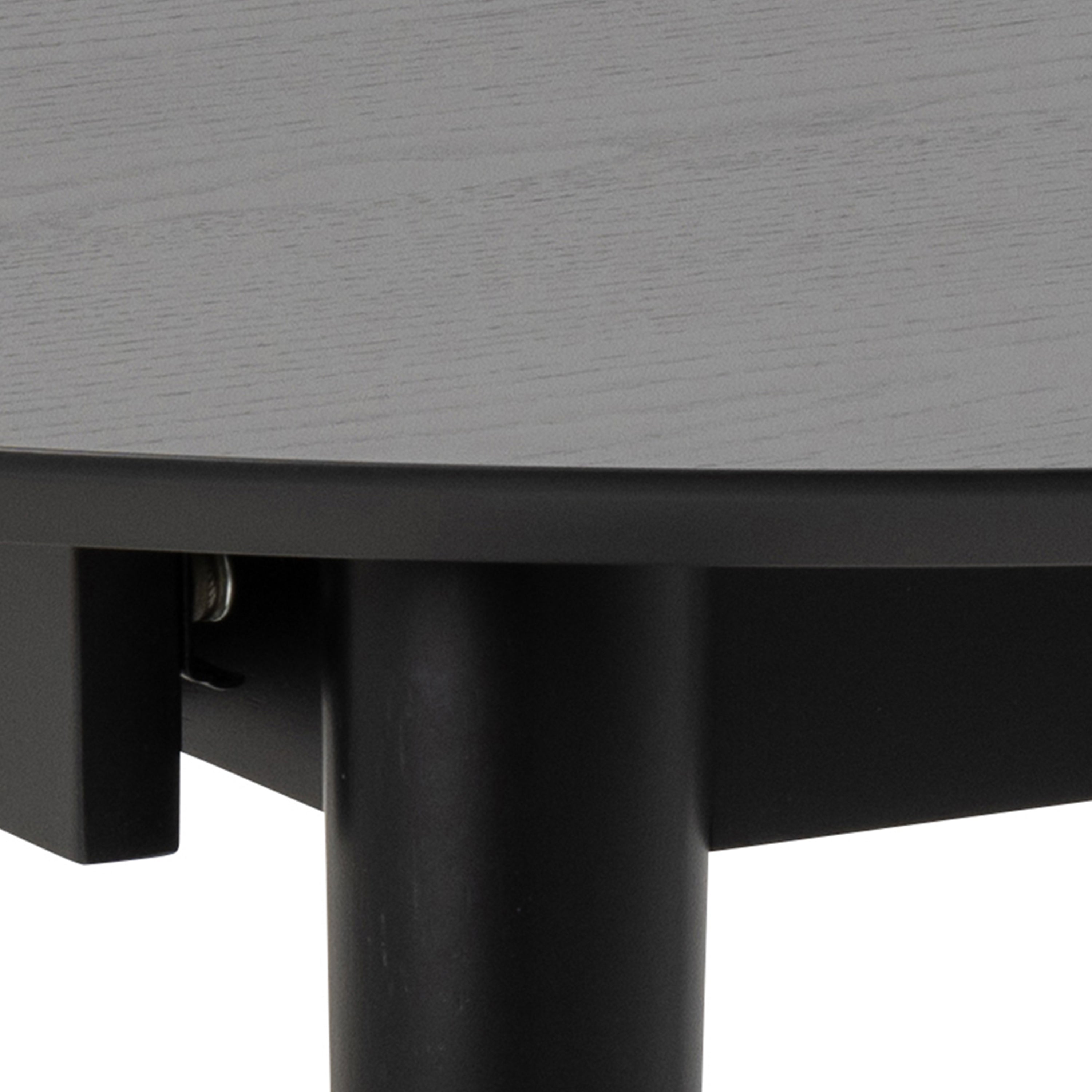 Montreux Round Extending Dining Table in Black 115-154 cm