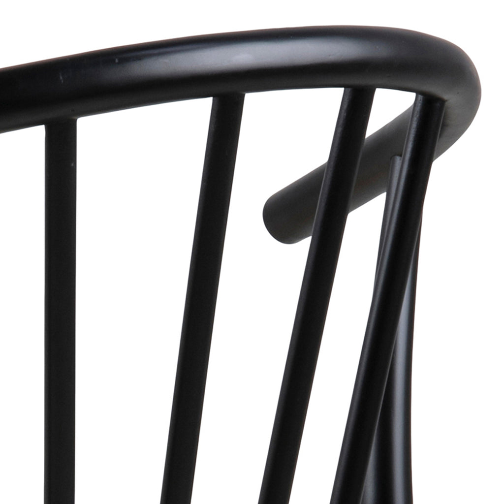 Montreux Round Extending Dining Table in Black 115-154cm includes 6 Cassandra Dining Chairs with Armrest in Black