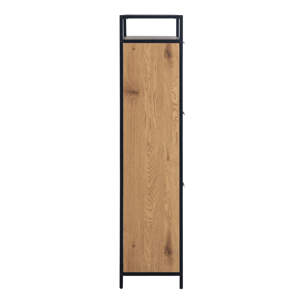 Seaford Wide Grey Steel Bookcase With 4 Grey Melamine Shelves