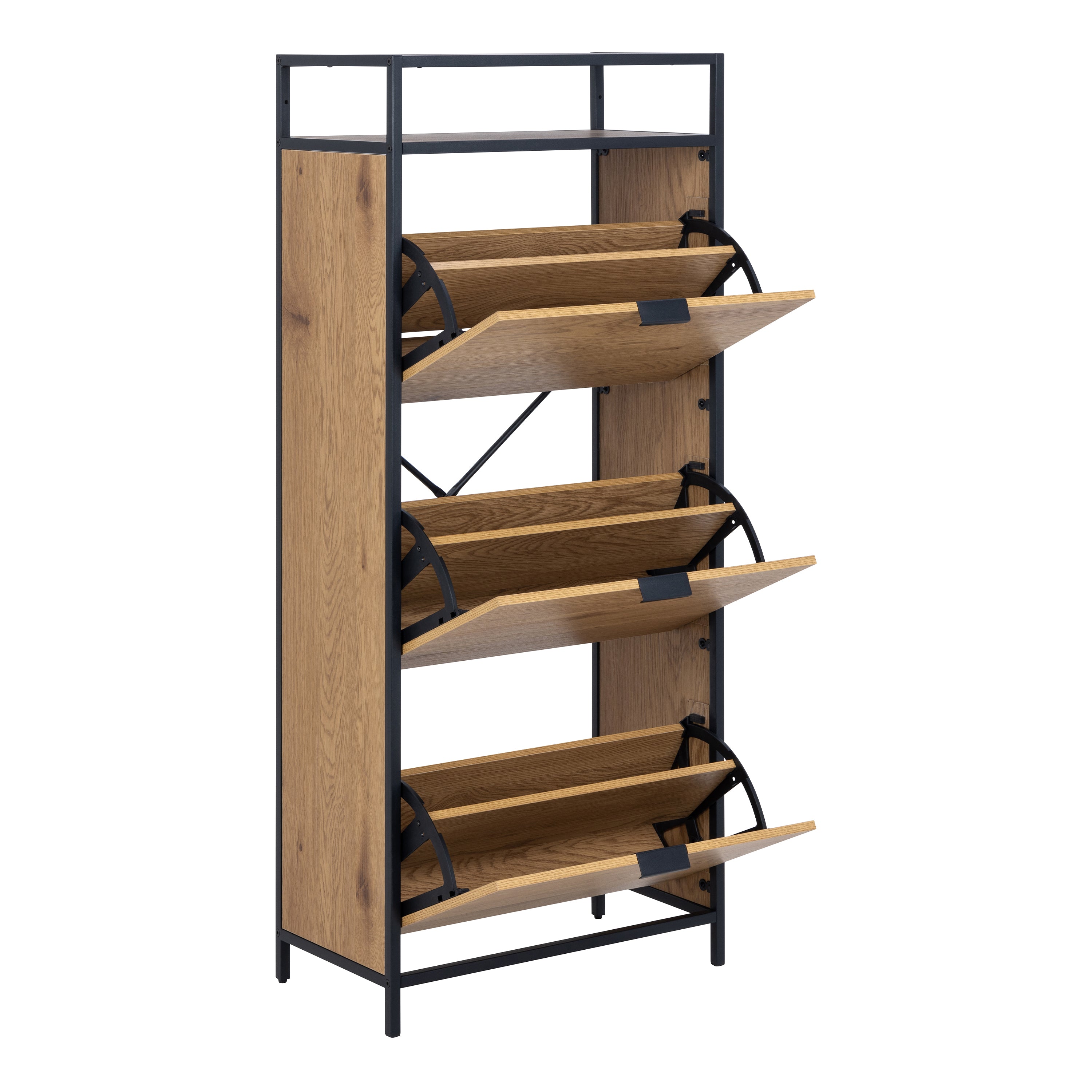 Seaford Wide Grey Steel Bookcase With 4 Grey Melamine Shelves
