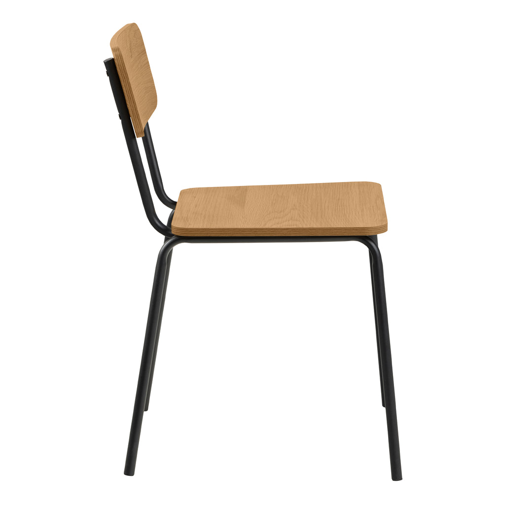 Peru Dining Table in Black and Oak 120x80cm includes 4 Peru Dining Chairs in Steel and Oak