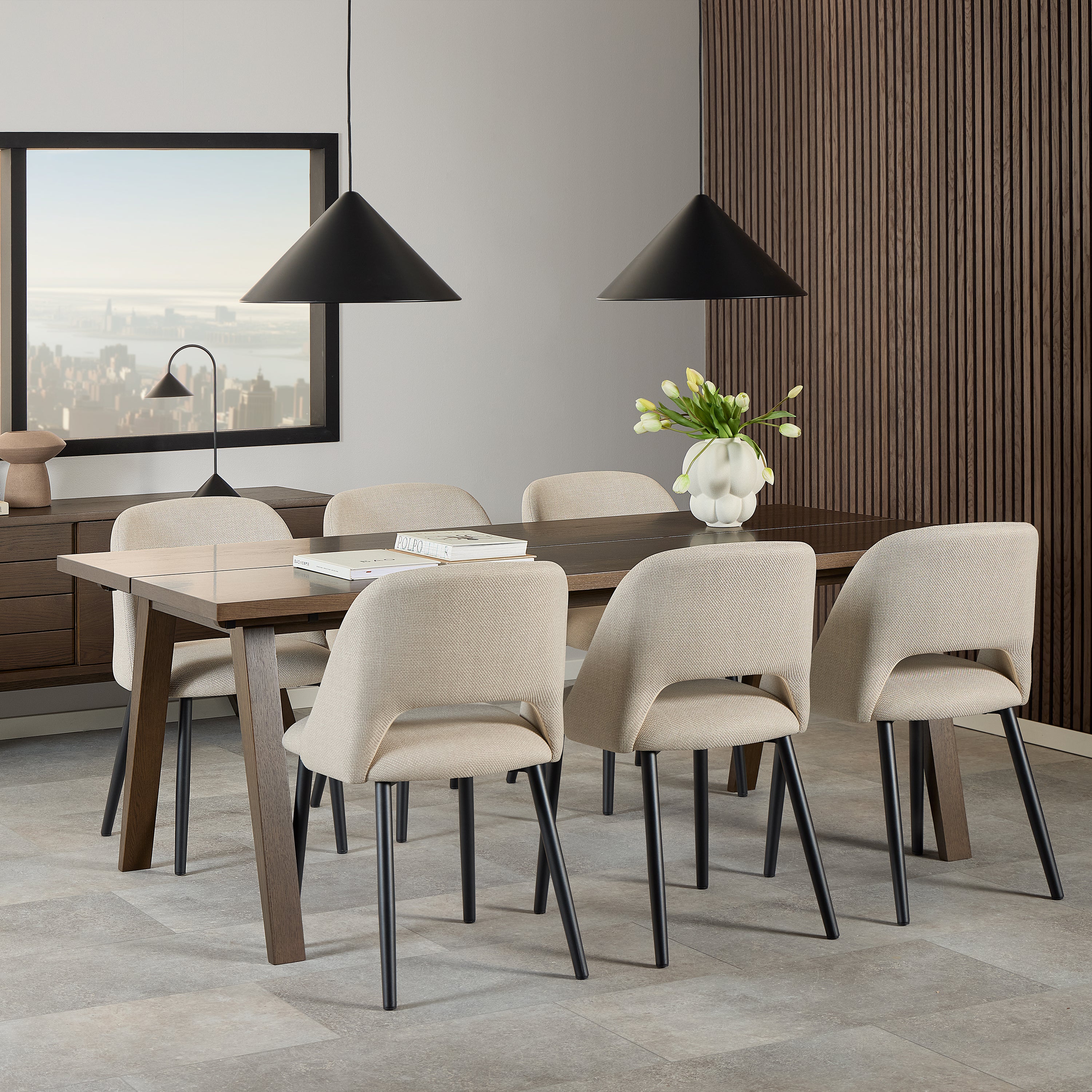 A-Line Rectanglar Dining Table in Smoked Oak