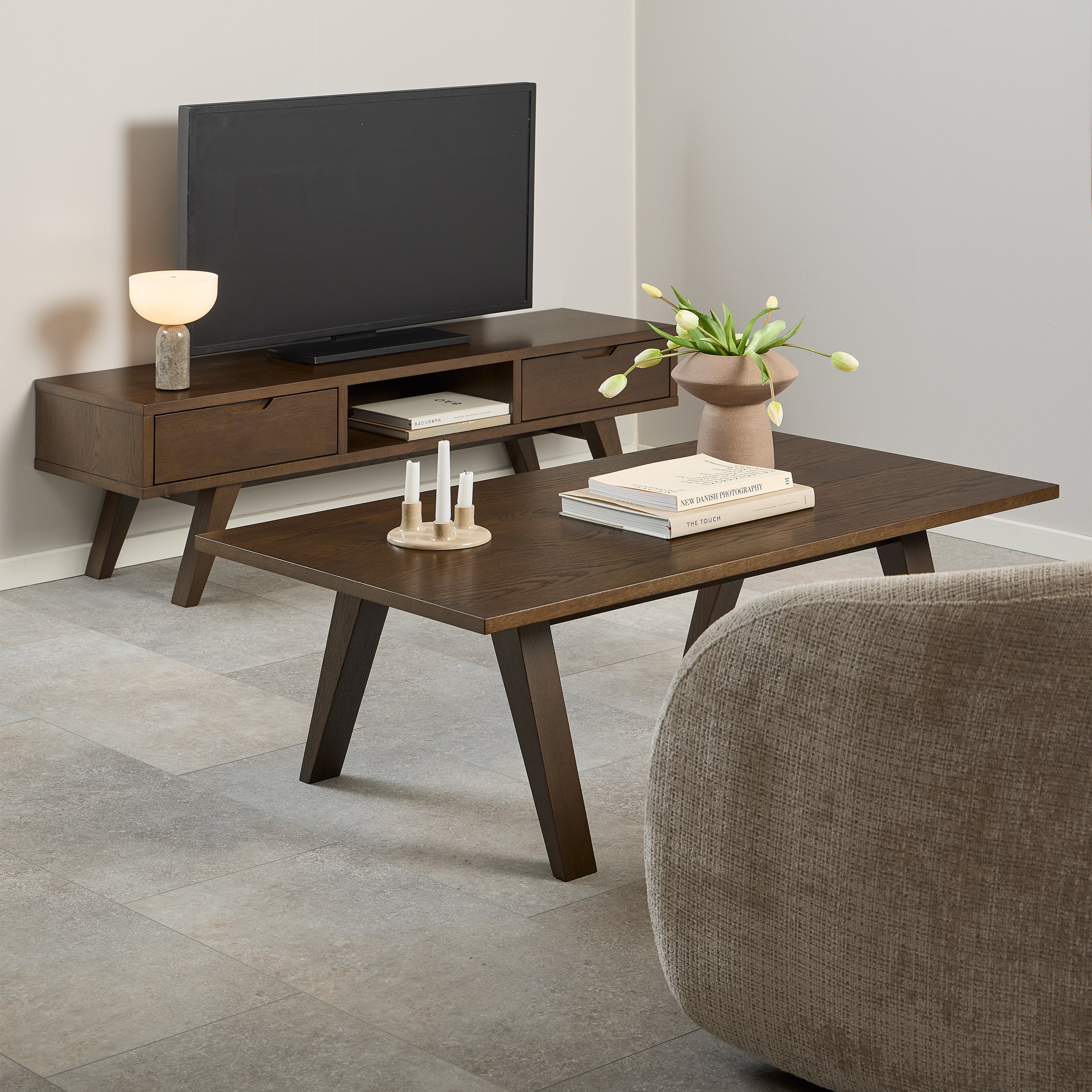 A-Line Coffee Table in Smoked Oak