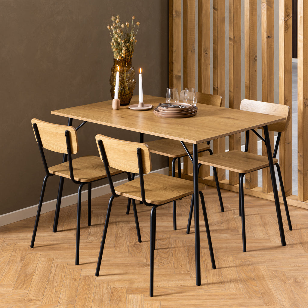 Peru Rectangular Dining Table in Wild Oak 120x80cm