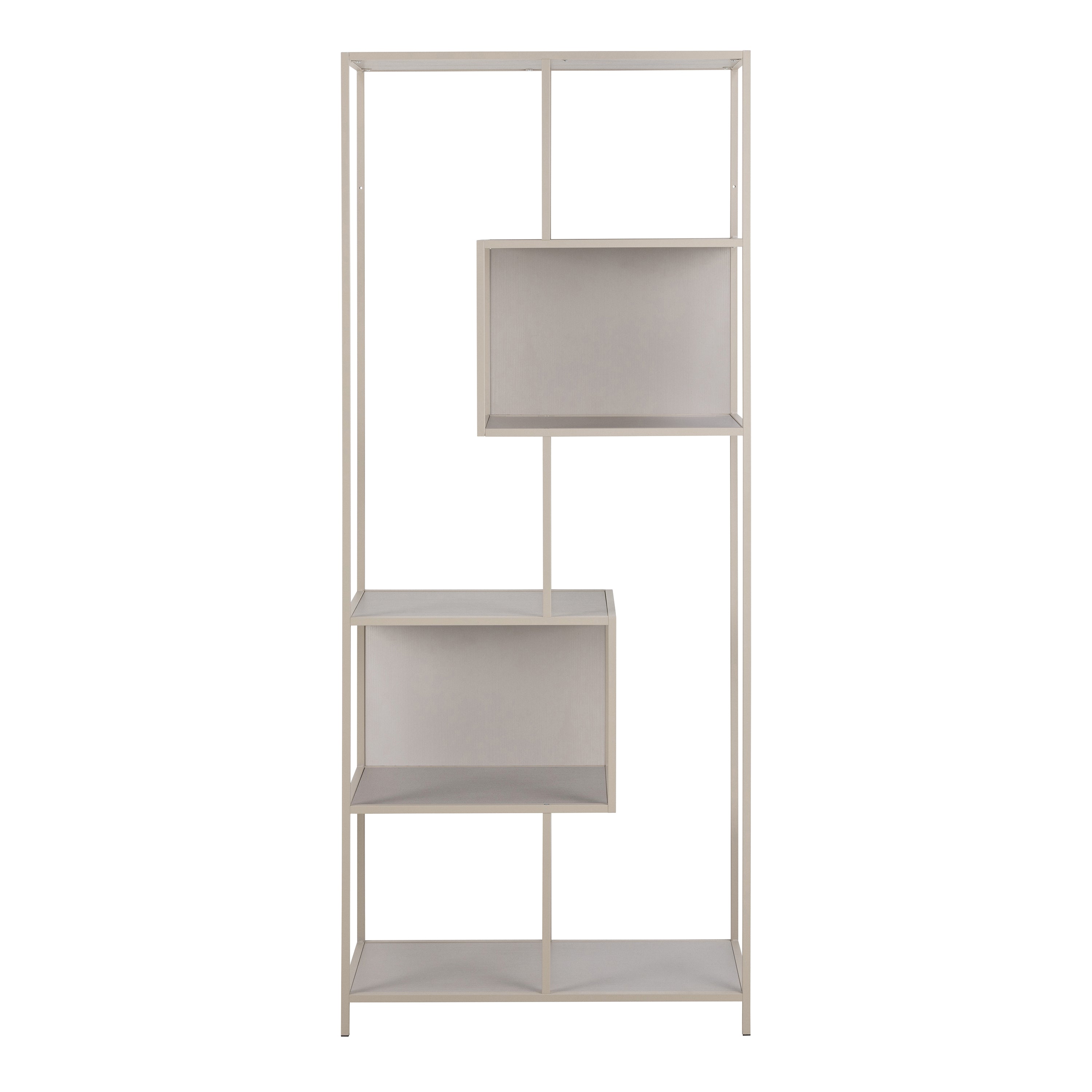 Seaford Wide Grey Steel Bookcase With 4 Grey Melamine Shelves