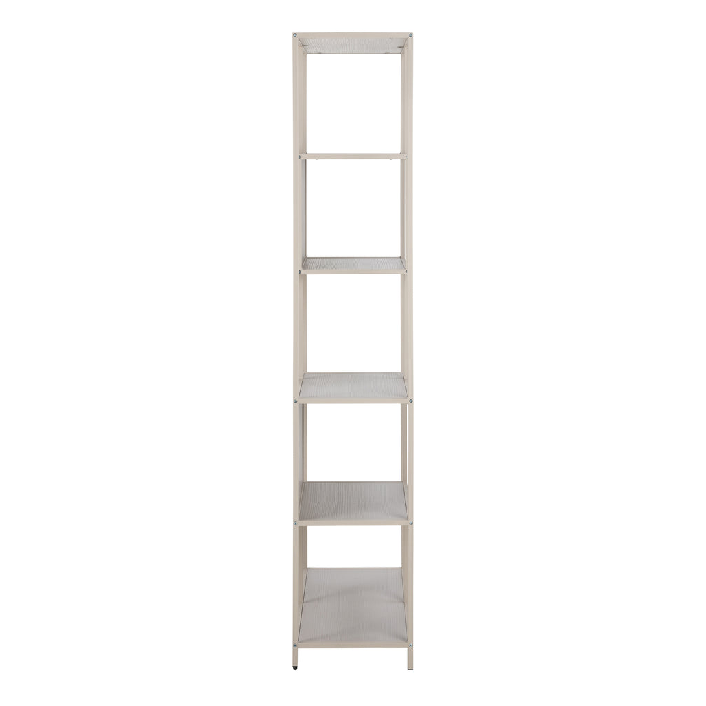 Seaford Wide Grey Steel Bookcase With 4 Grey Melamine Shelves