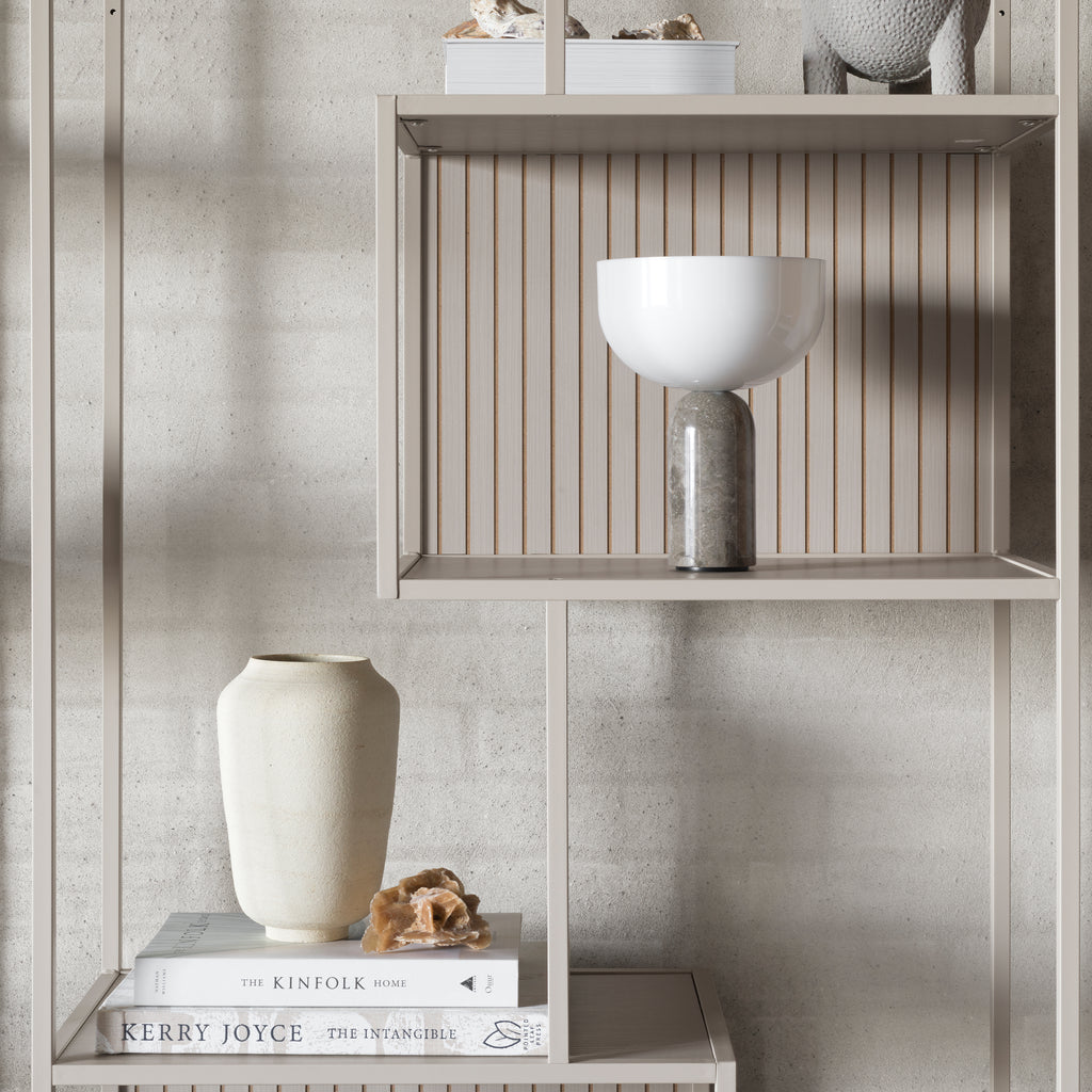 Seaford Wide Grey Steel Bookcase With 4 Grey Melamine Shelves