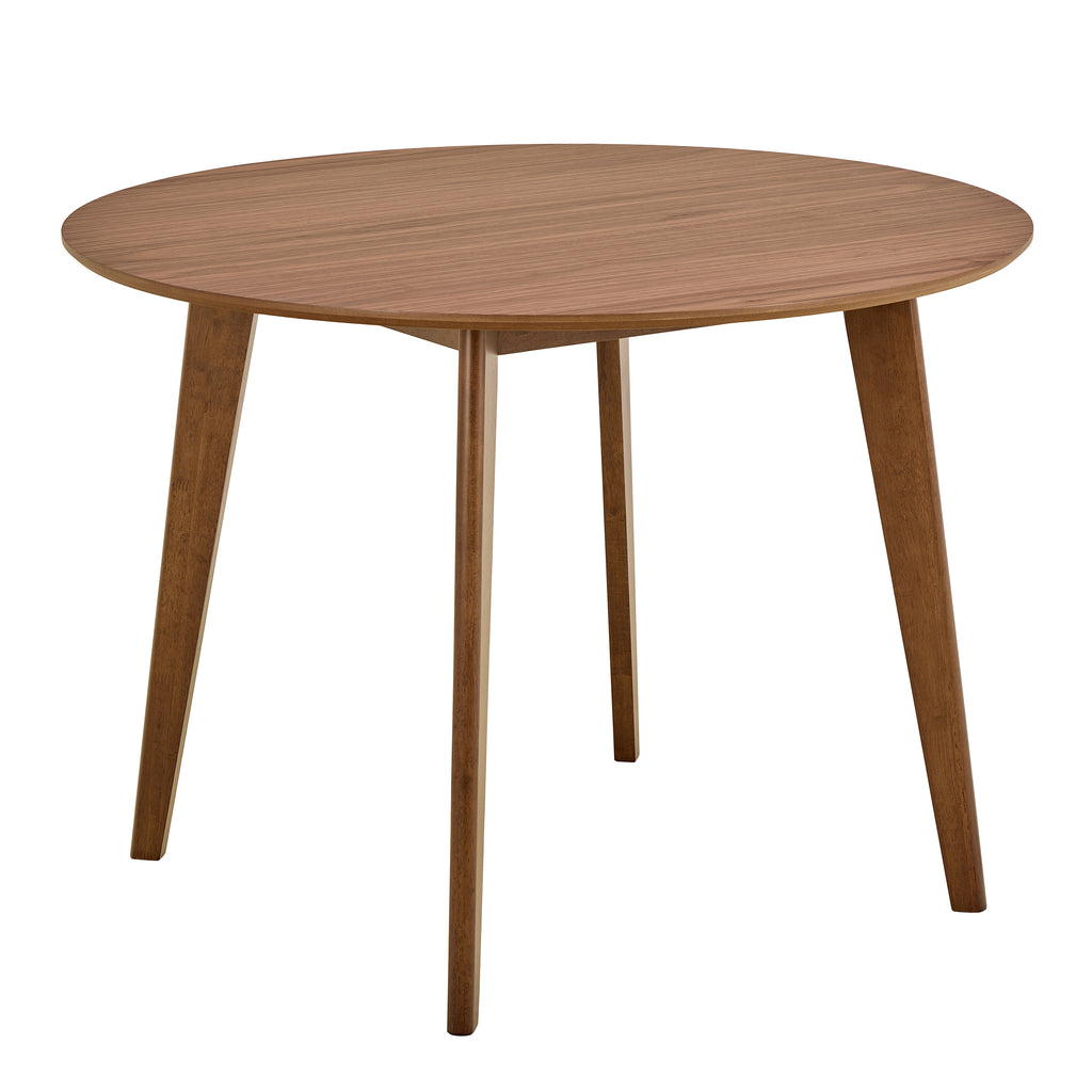 Roxby Round Dining Table in Walnut 105cm includes 4 Roxby Dining Chairs in Walnut
