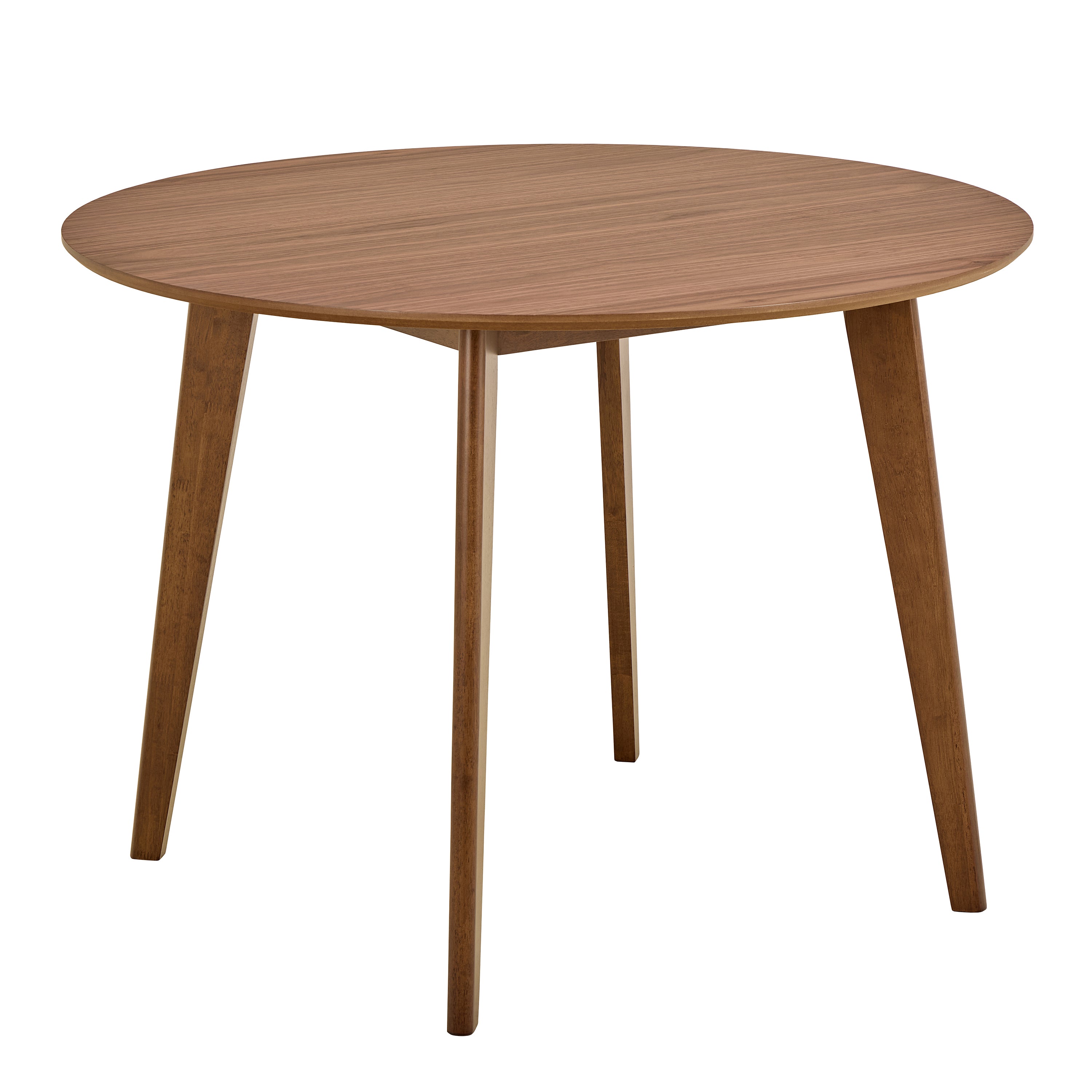 Roxby Round Dining Table in Walnut 105cm includes 4 Roxby Dining Chairs in Walnut