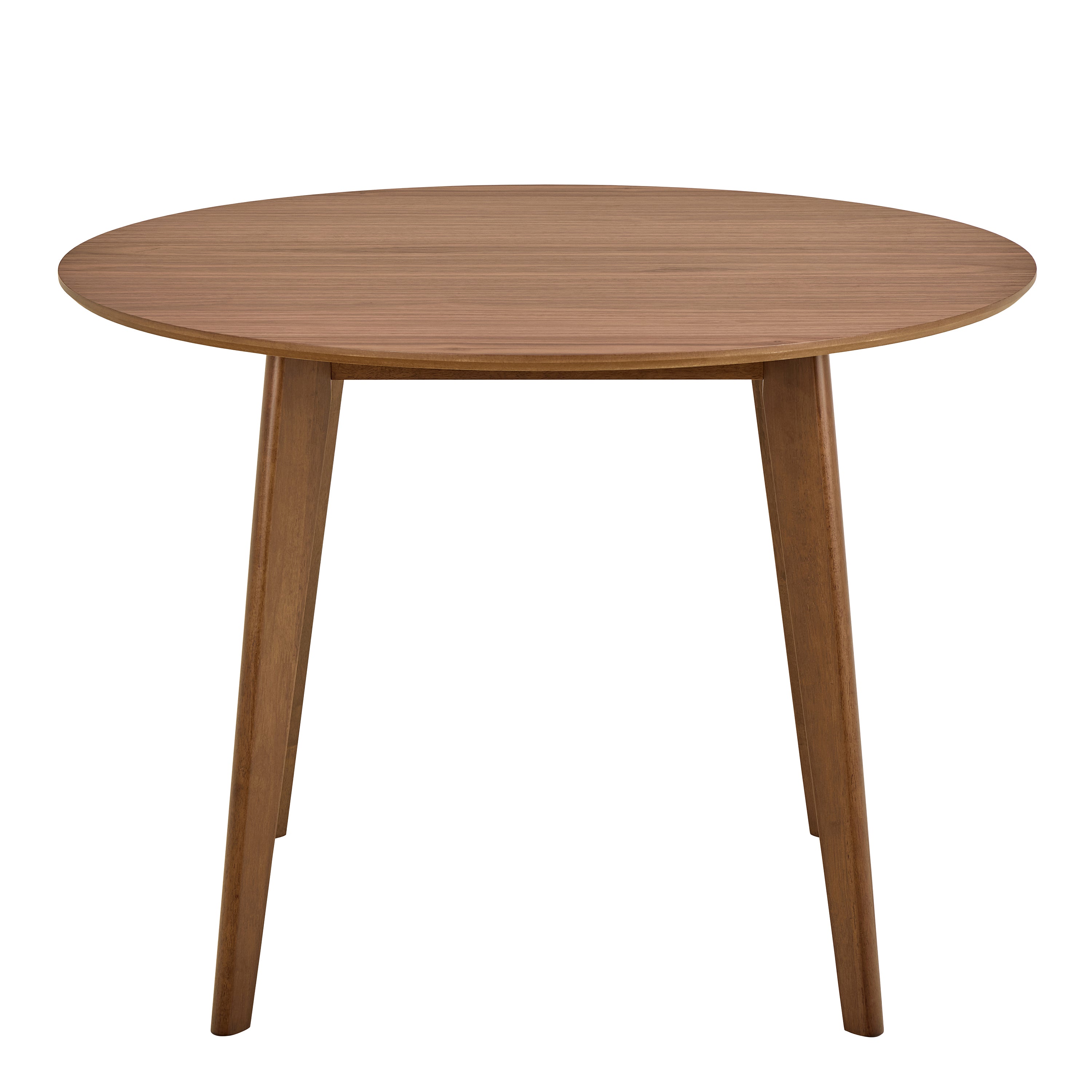 Roxby Round Dining Table in Walnut 105cm includes 4 Roxby Dining Chairs in Walnut