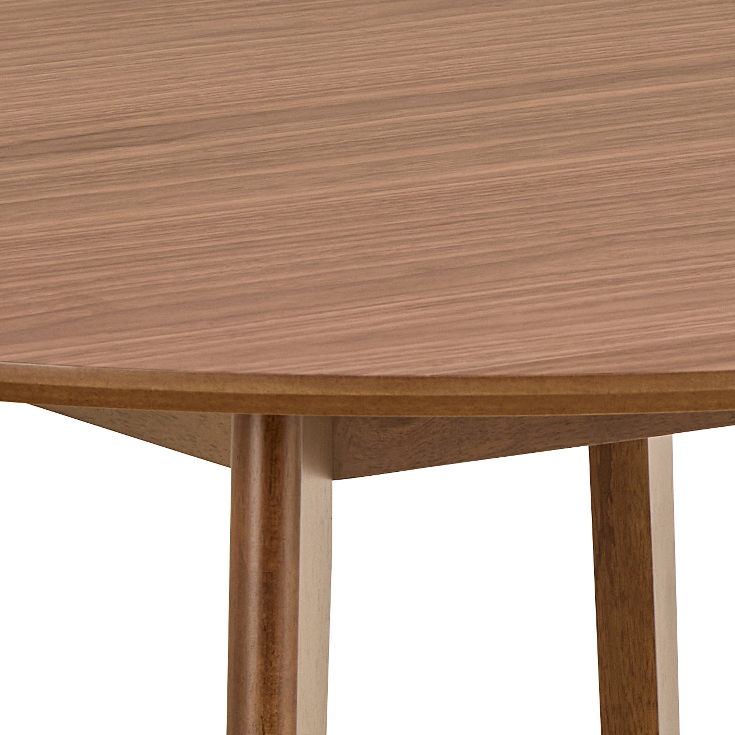 Roxby Round Dining Table in Walnut 105cm includes 4 Roxby Dining Chairs in Walnut