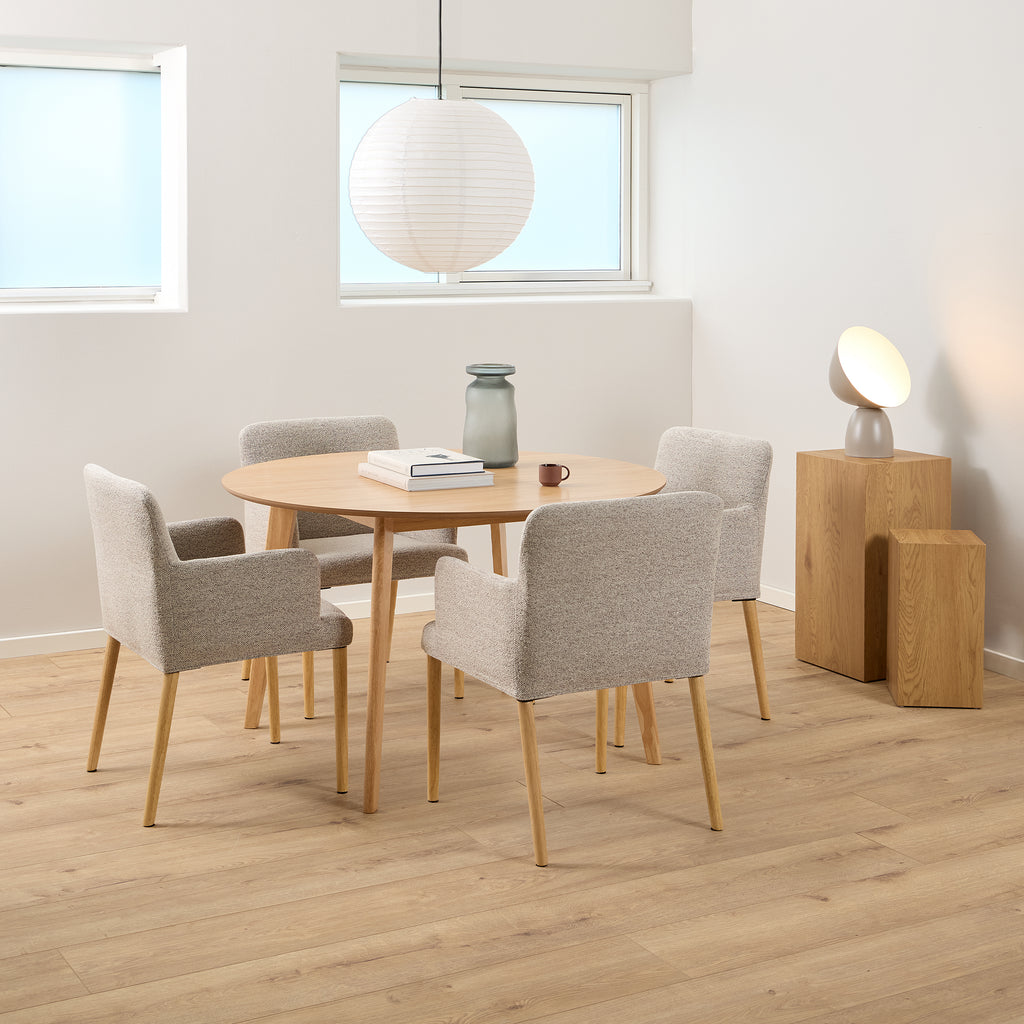 Roxby Round Dining Table in Matt Oak 120cm