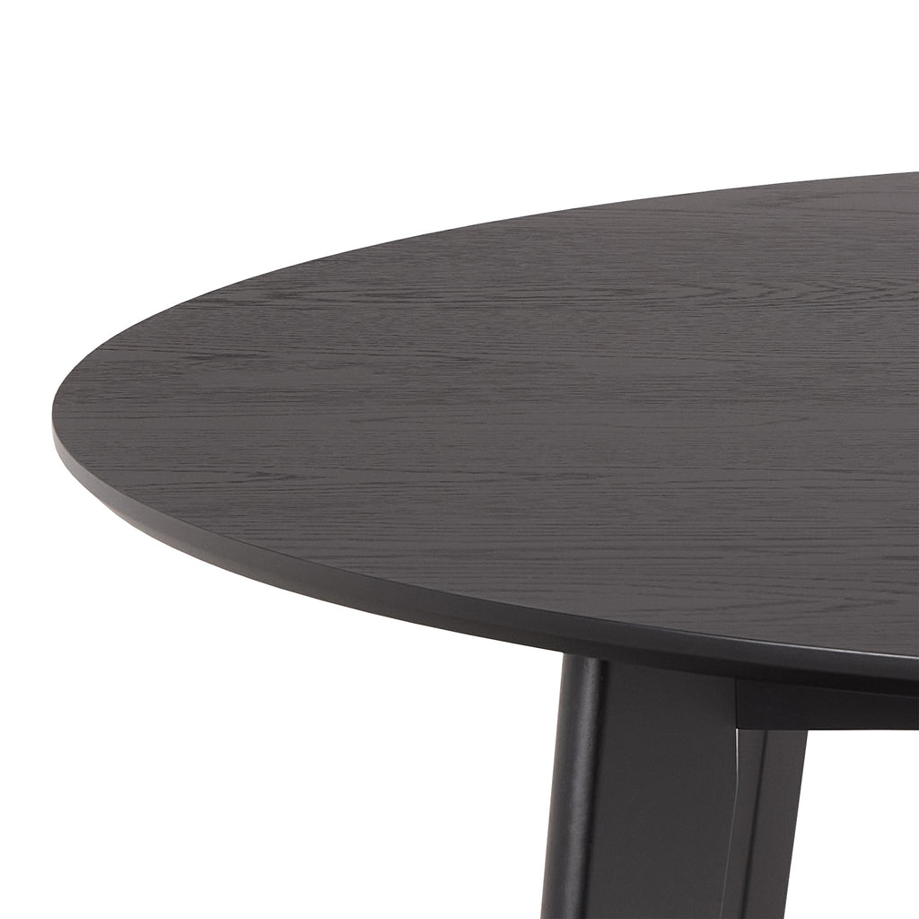 Roxby Round Dining Table in Matt Black 120cm
