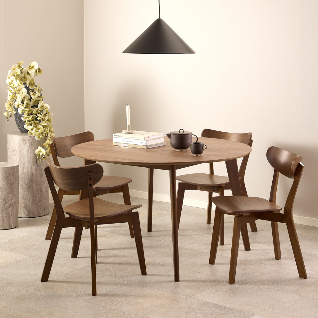 Roxby Round Dining Table in Walnut 120cm