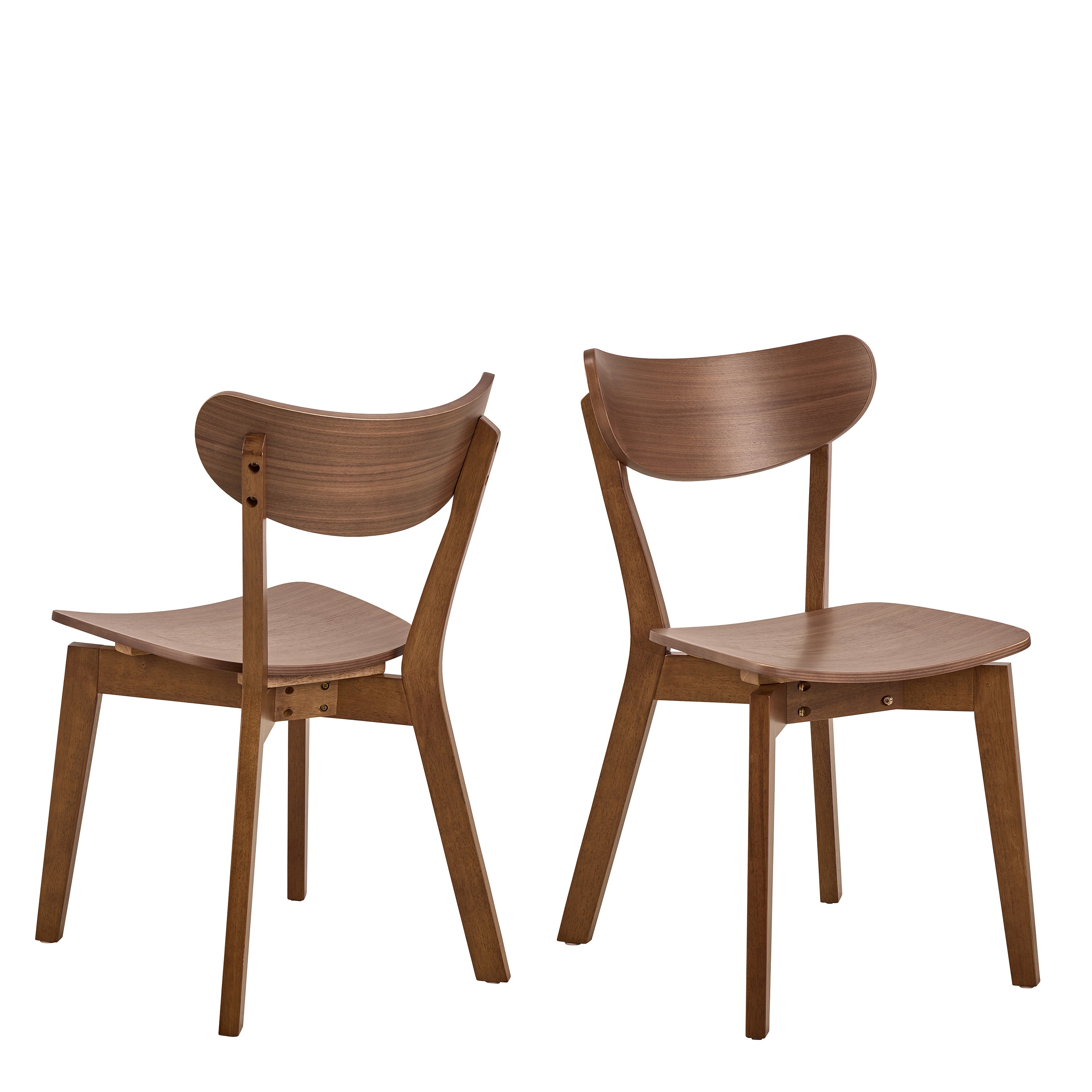 Roxby Round Dining Table in Walnut 120cm includes 4 Roxby Dining Chairs in Walnut