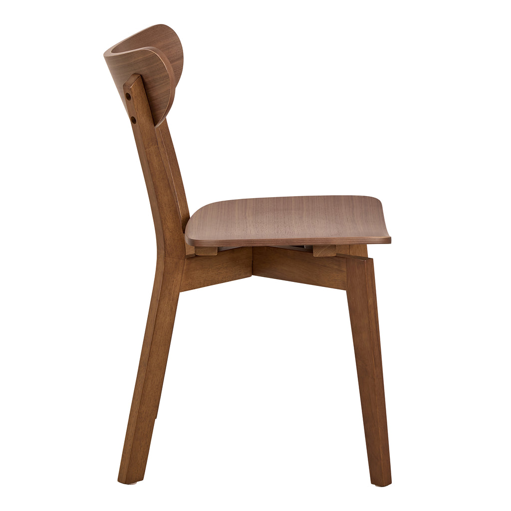Roxby Round Dining Table in Walnut 120cm includes 4 Roxby Dining Chairs in Walnut